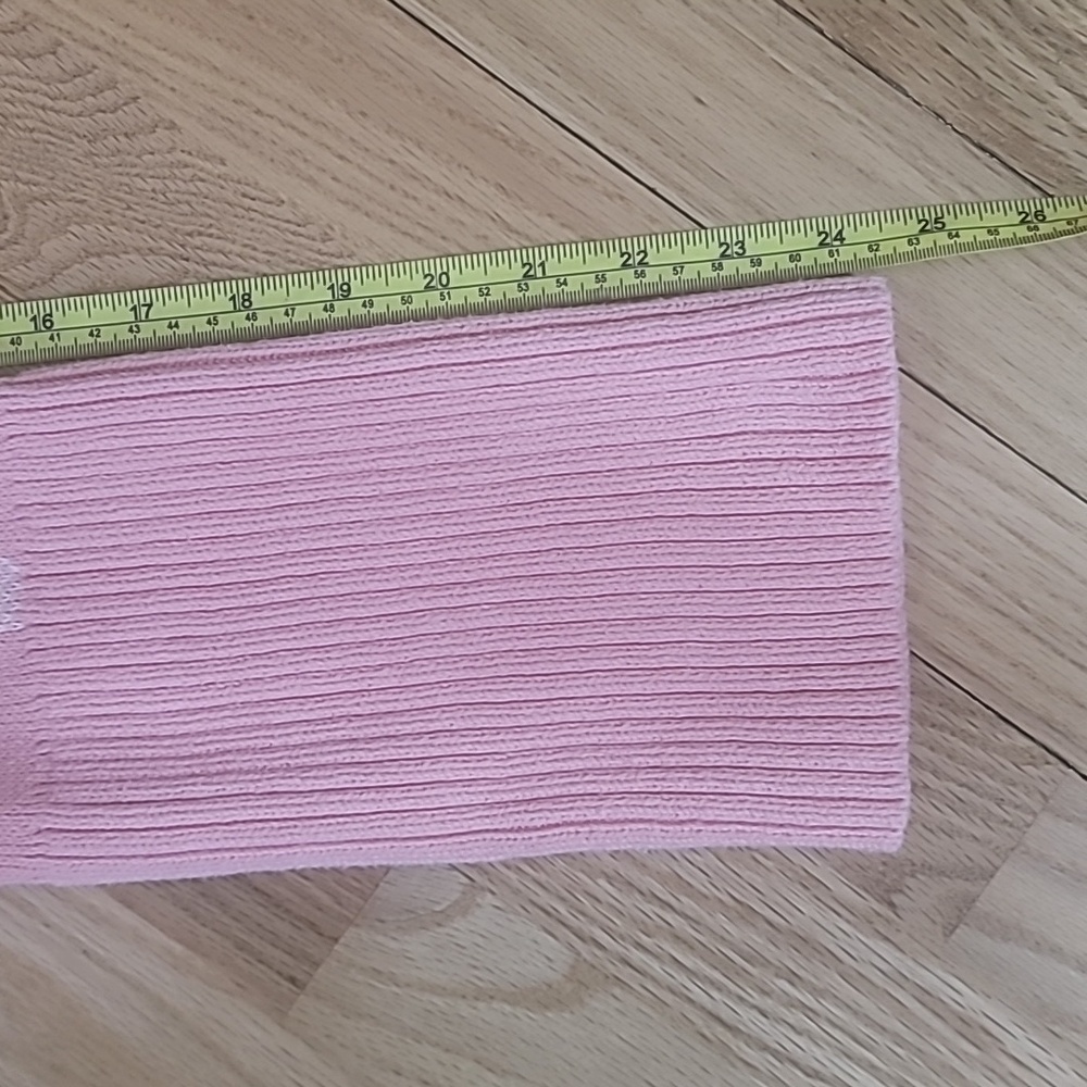 Pink and white mock neck sweater ribbed flare sleeves no tags see measurements - Picture 13 of 14